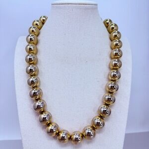 Chunky Bead Necklace Vintage 80s Bold Ball Statement Marked Korea Clasp
